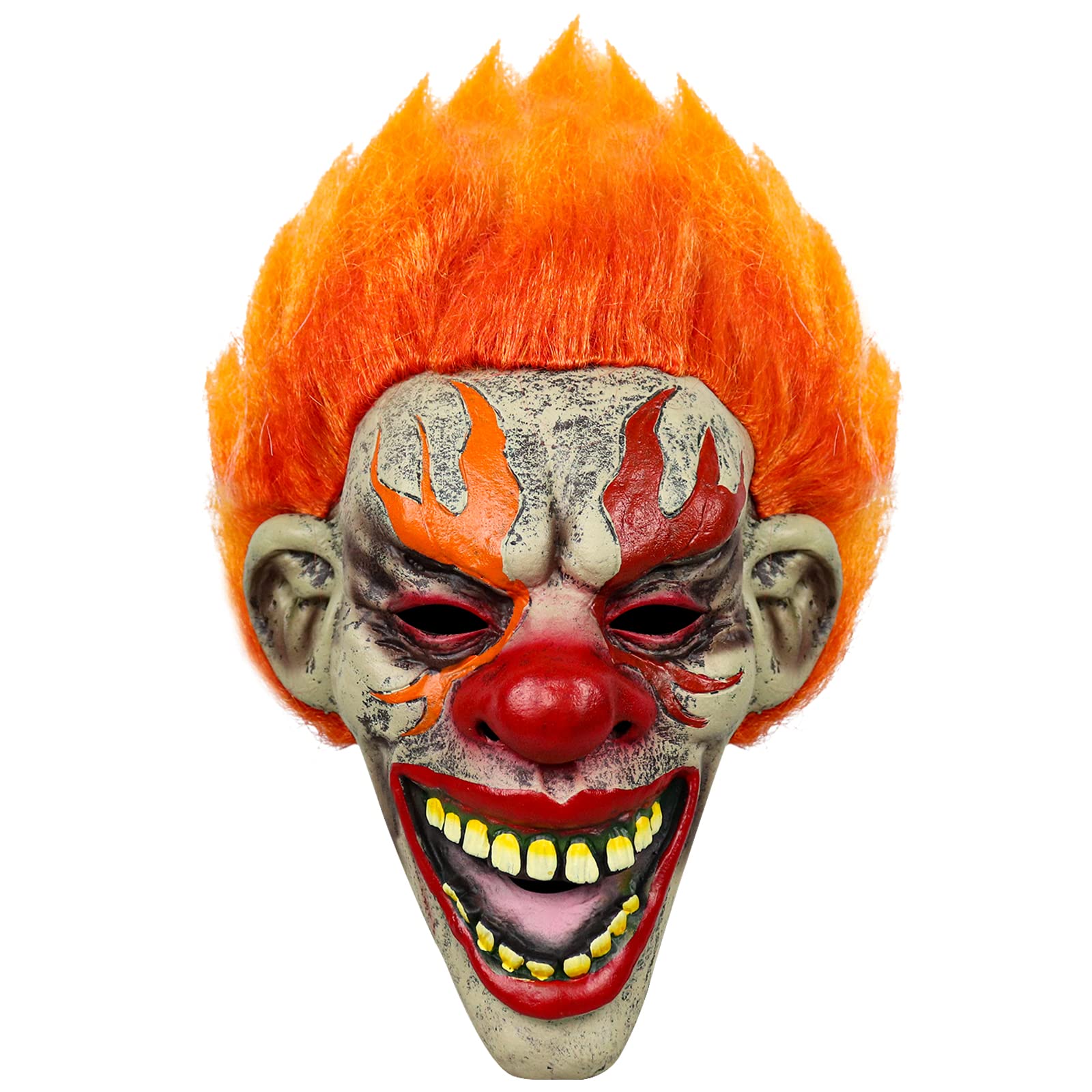 Pigmiss Halloween Scary Clown Mask Evil Funny Joker Mask Realistic Terrifier Full Head Latex Costume Cosplay Props