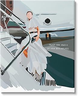 Stupell Industries Magic of New Beginnings Uplifting Woman Boarding Airplane Canvas Wall Art, Design By Amelia Noyes