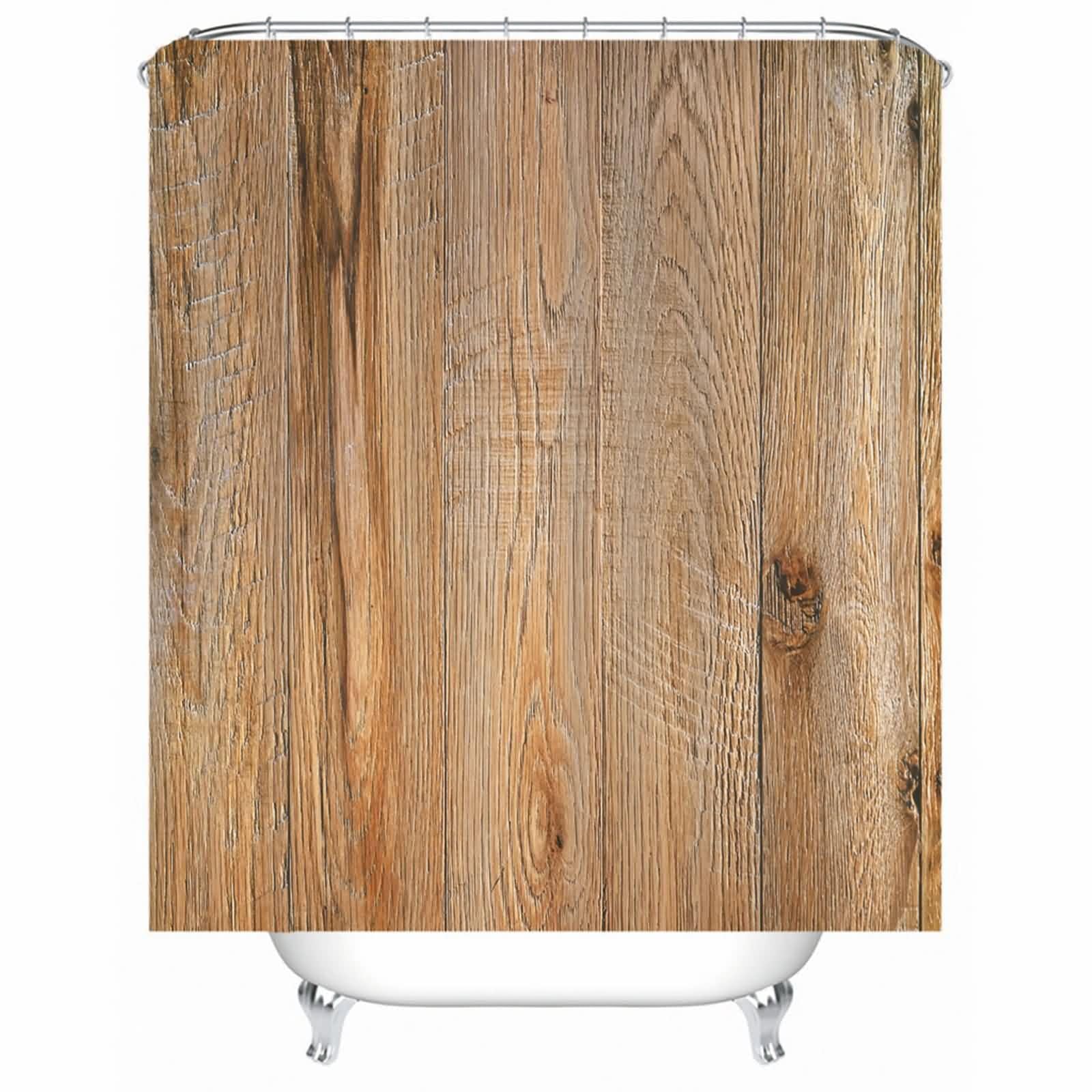Rideau de douche anti-moisissure marron lavable pour baignoire