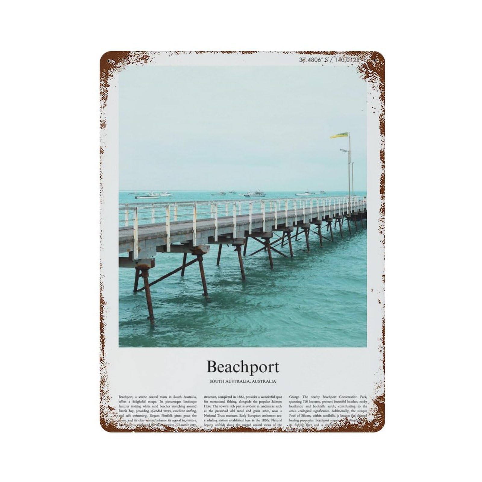 xiaoxiaoshen Beachport South Australia, Australia City Scenery Wall Decor Art Metal Tin Poster Modern Home Decor Art Home Bar Shop Decorations Vintage Sign 40x30cm