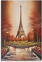 Vista 9 de Arte de la Torre Eiffel, paisaje urbano de París al atardecer, póster de Francia, hermoso paisaje urbano famoso, impresiones artísticas de pared