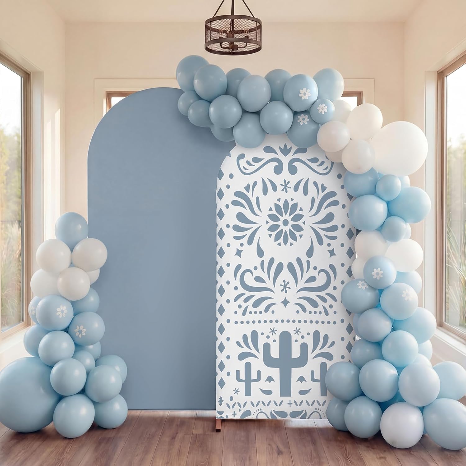 Tegeme 2 Pcs Mexican Fiesta Theme Arch Covers Backdrop Stretchy Fabric Covers for Cielito Lindo Party Decoration Baby Shower Birthday Bridal Shower(Khaki)