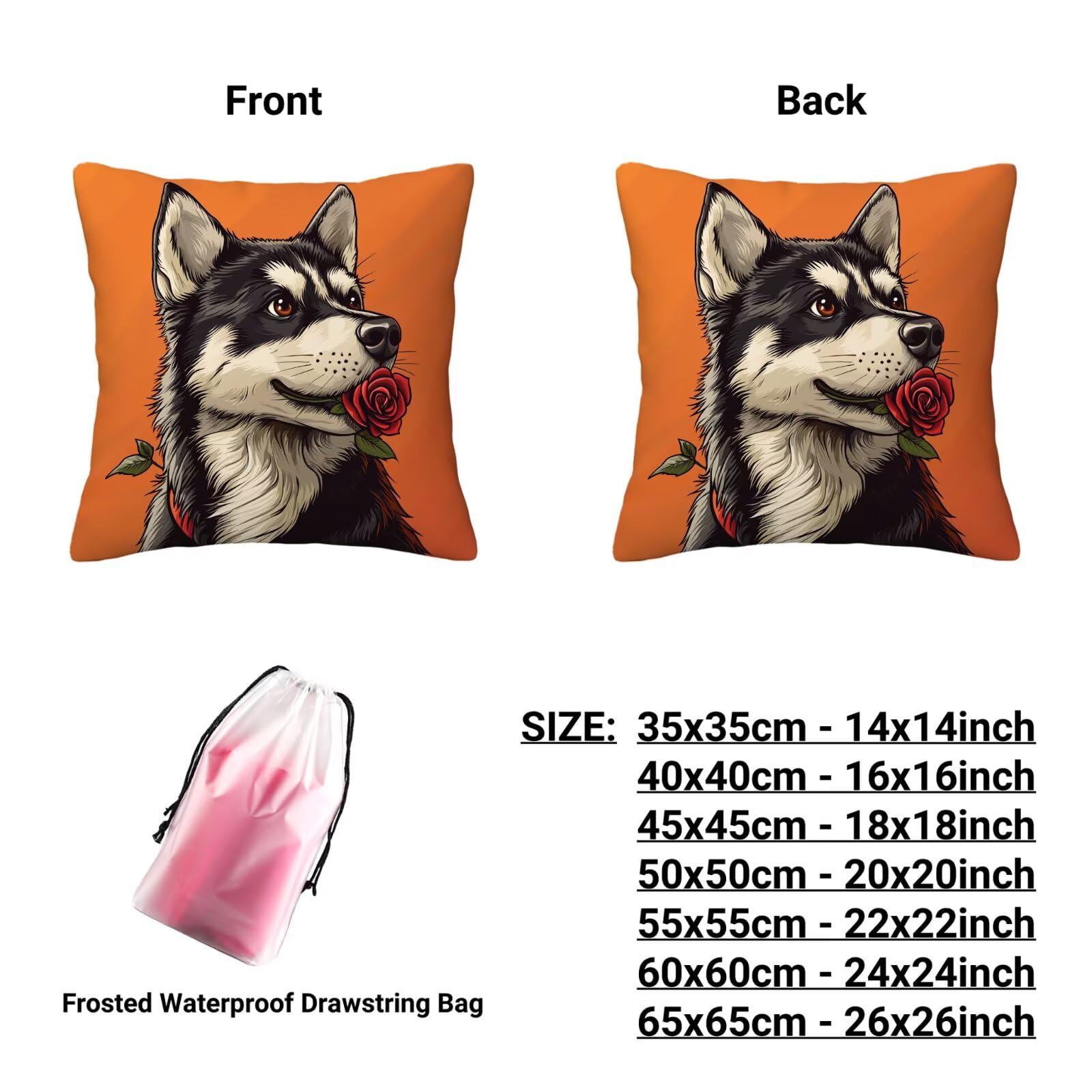 Juego de 4 Funda de Cojín Exterior Impermeable, 55x55 cm Fundas Cojínes Perro de Lino, Exterior Impermeable Lino Cojín Rosa Decorativo, Fundas de Almohada para Patio Balcón Jardín Sofá Oficina O-49