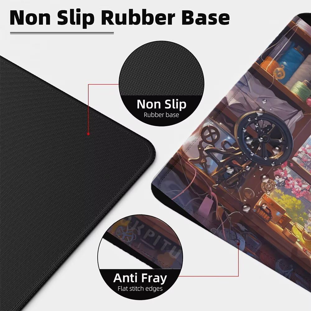 Alfombrilla Ratón XXL 600x1200x3 mm Mouse Pad Grande Gaming Mesa Alfombrilla Escritorio,con Base de Goma Tapete Escritorio con Bordes Cosidos, Impermeable Antideslizante Ordenador Desk Mat zj-911