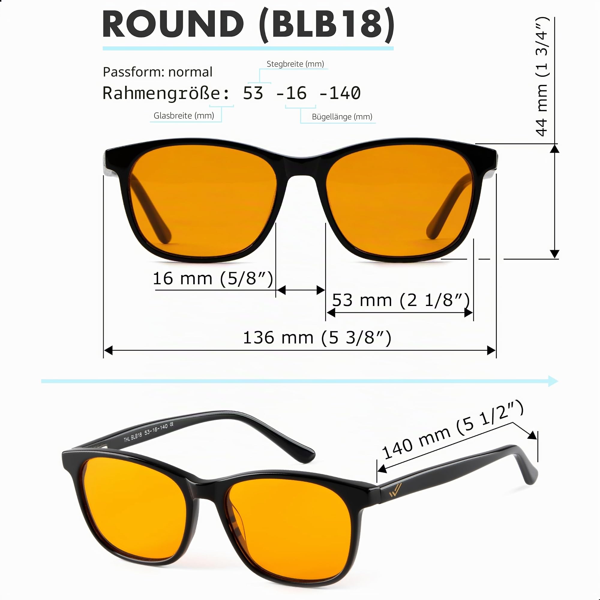 Orange Amber Blue Light Blocking Reading Glasses for Better Sleep - Men Women - Computer Glasses to Block Out Blue Light