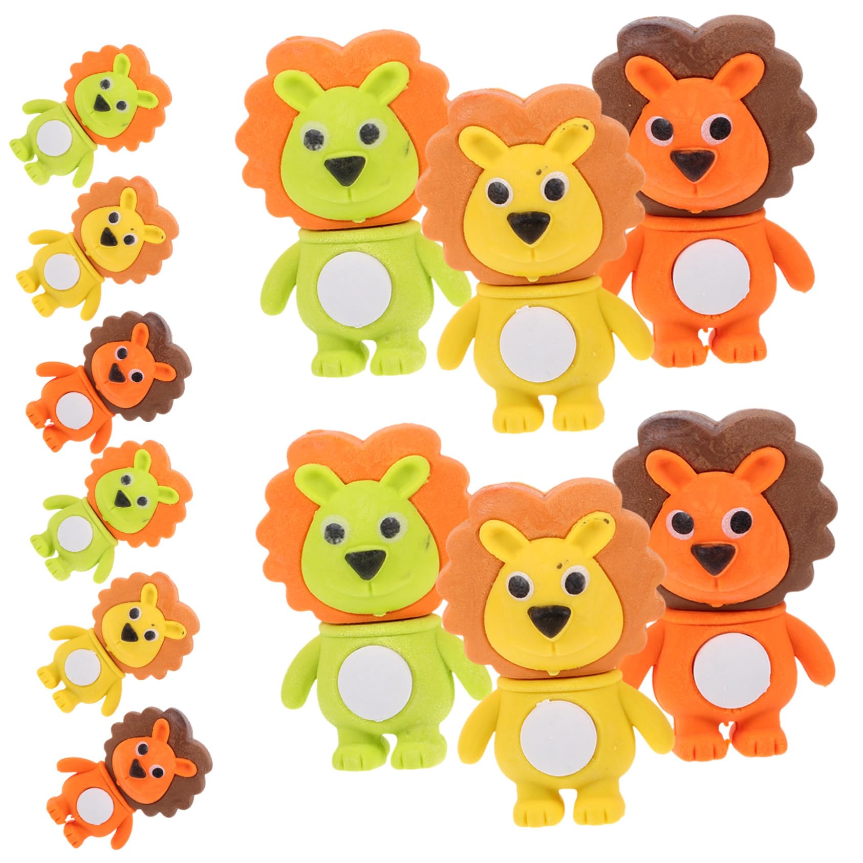 DOITOOL 120 Pezzi Gommini Mini Leone Cancellare Portatile per Morbidi e Delicati per Scuola e Ufficio Gadget Divertenti per Festa e Regalo