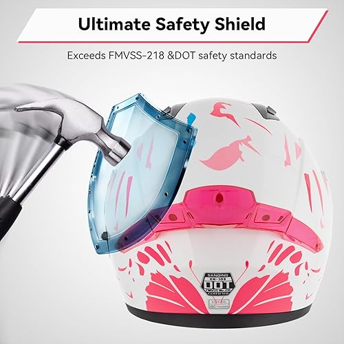 Miniatura 4 de Casco modular para motocicleta de adultos, con doble visera abatible, cara completa, aprobado por DOT para hombres, mujeres, moto, ATV, UTV, moto de