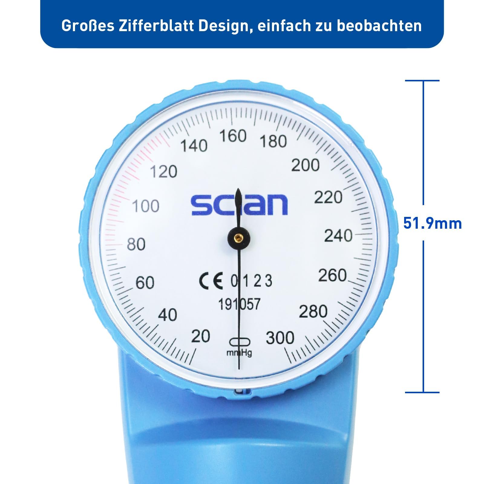 SCIAN Esfigmomanómetro Manual Aneroide, Tensiómetro de Brazo Manual Profesional, Brazalete Universal 22-42cm, para Uso Médico y Doméstico con Bolsa de Transporte (Azul cielo)