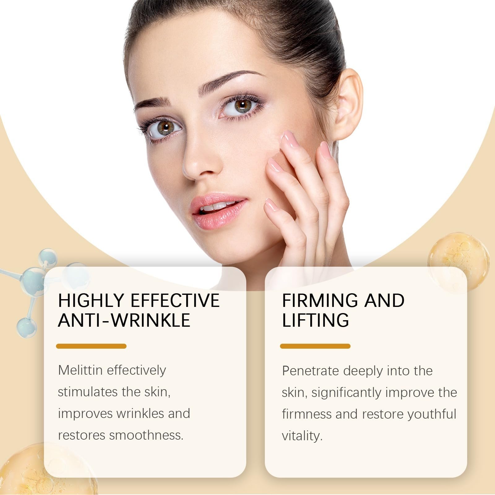 Crema antirughe al veleno d'ape, crema idratante per il viso, stimola il collagene naturale, idratazione profonda, rassoda pelle matura