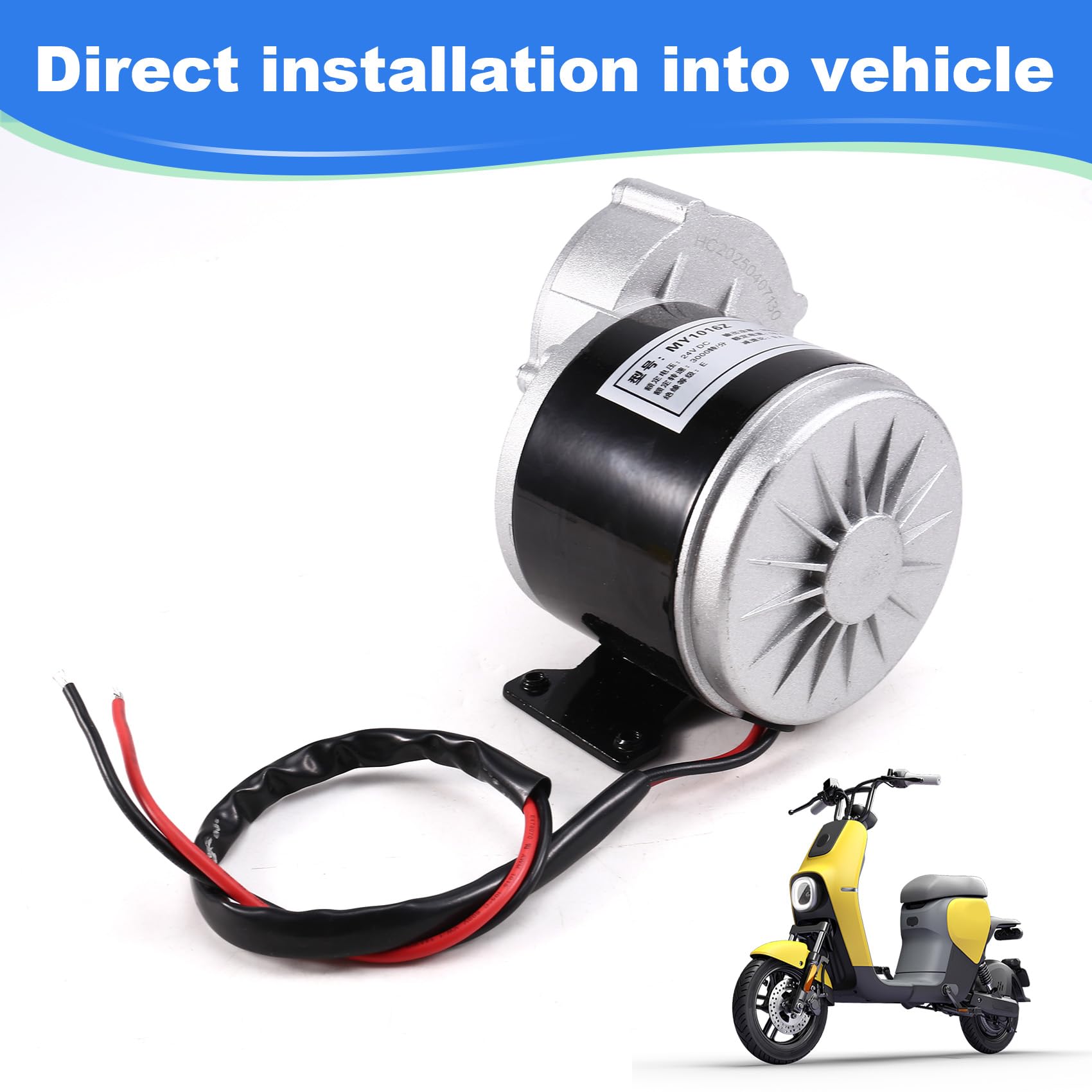 Motor Eléctrico Reductor de Engranajes de 24 V y 350 W con Piñón de 9 Dientes, Motor de CC Cepillado, Reductor Universal para Bicicletas Eléctricas y Scooters.