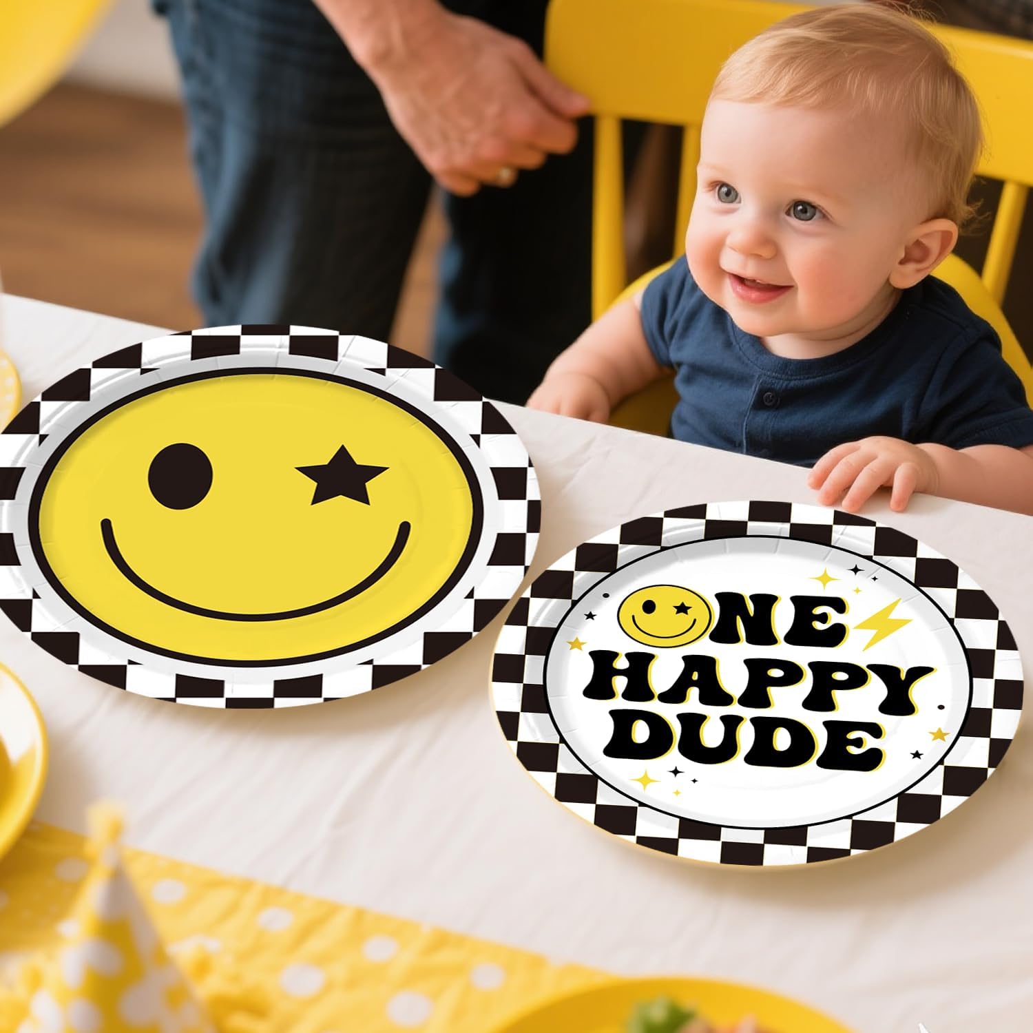 245pcs One Happy Dude Birthday Decorations, All-in-1 One Happy Dude Supplies Pack with 20pcs Plates, Napkins, 2pcs Tablecloth, Balloon Arch for First Birthday Decorations for Boy, 20 Guests - Image 6