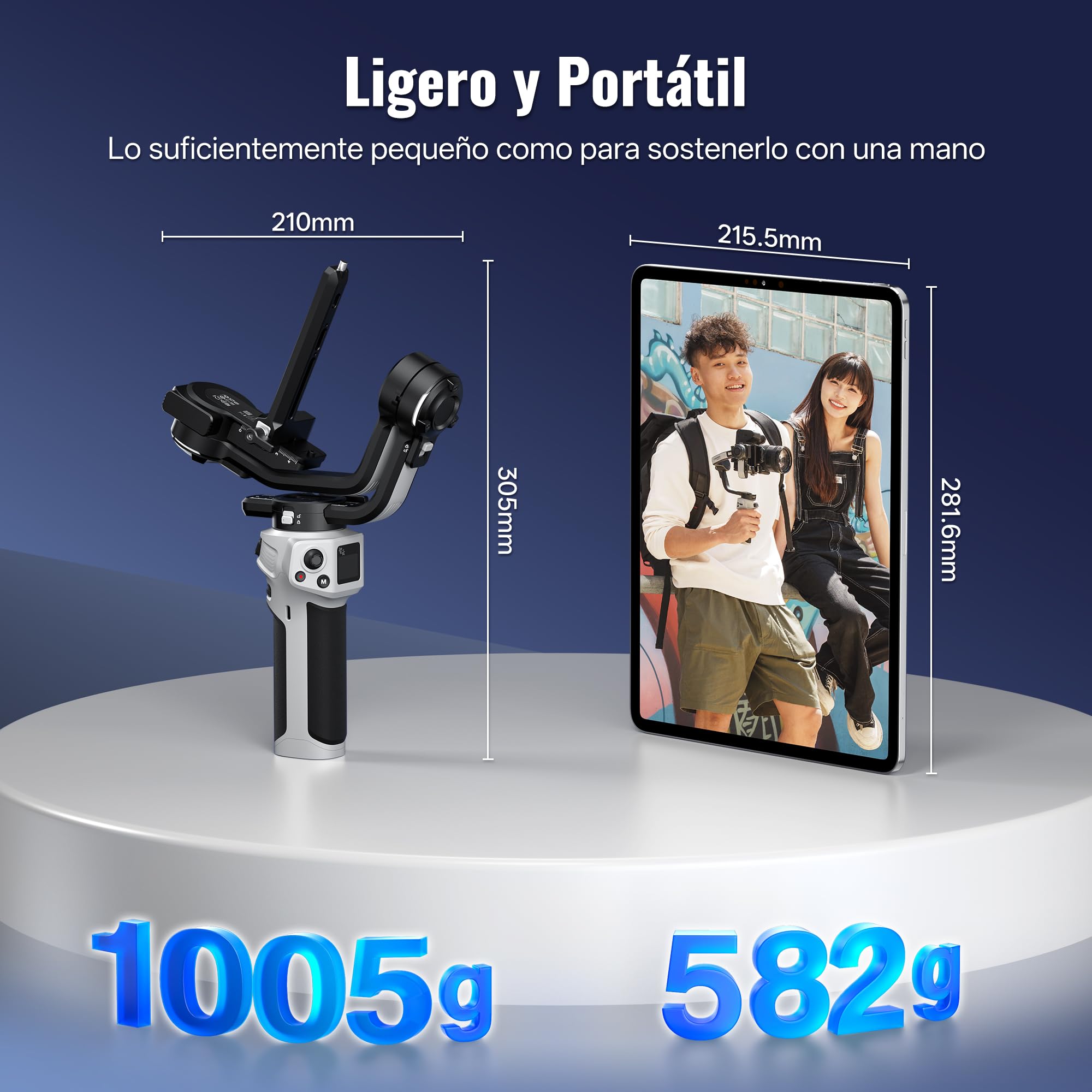 ZHIYUN CINEPEER Weebill 3E [Oficial] Estabilizador de Cámara Ligero, 3 Ejes Gimbal Camara DSLR y Mirrorless, Cable de Control Panasonic LN-UCUC-A02, Disparo Vertical Nativo, 2.5 Modo Grip Sling