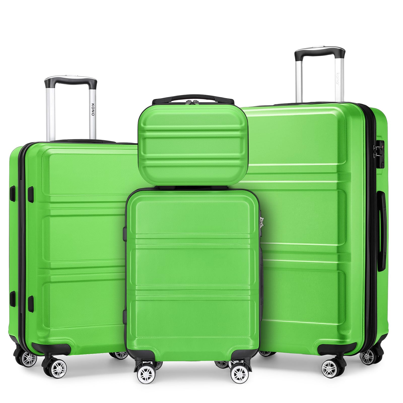 Kono 4 Piece Luggage Sets Expandable(only 28") with Spinner Wheels TSA Lock Lightweight PC+ABS Hardside Travel Rolling Suitcases 20in 24in 28in Carry