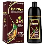 YOURTONE Dark Brown Hair Dye Shampoo 3 in 1 for Gray Hair Coverage, Hair Color Shampoo for Women Men, Herbal Ingredients Champu Para Pintar el Cabello (16.9 Oz)