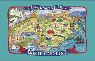 Kay Dee Designs Adventure Destinations North Carolina Map Tea Kitchen Towel, 18