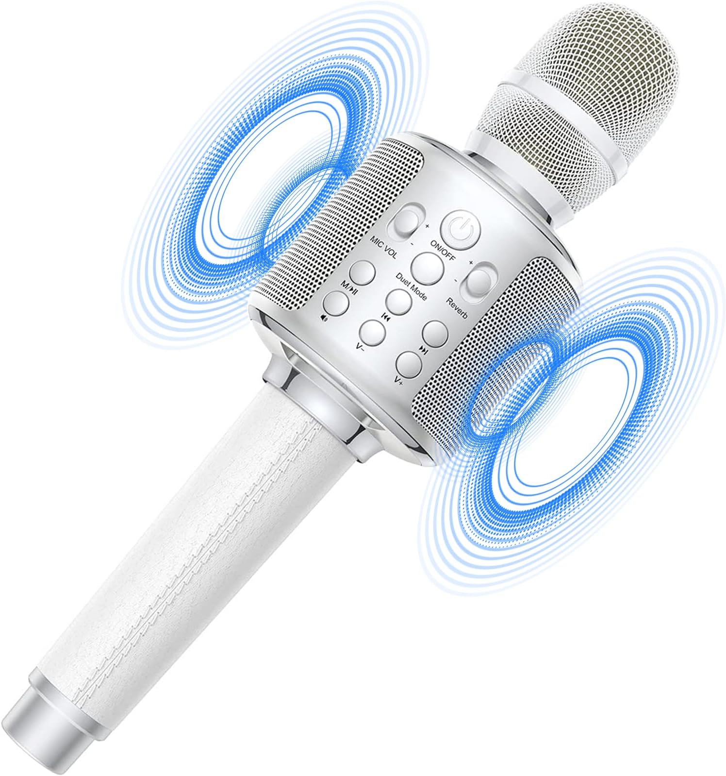 XZL Bluetooth Karaoke Microphone for Kids & Adults, Wireless Rechargeable Mic with Built-in Stereo Speaker, Echo｜Duet Mode｜Recording｜Music Playback, Premium Leather Handle, Portable Storage Case