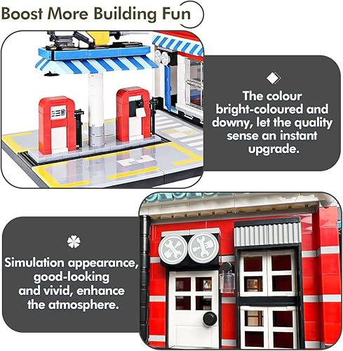 Miniatura 5 de Centro de servicio de automóvil, tienda, bloques de construcción, juguete de ingeniería, juego de modelos de construcción para adolescentes y