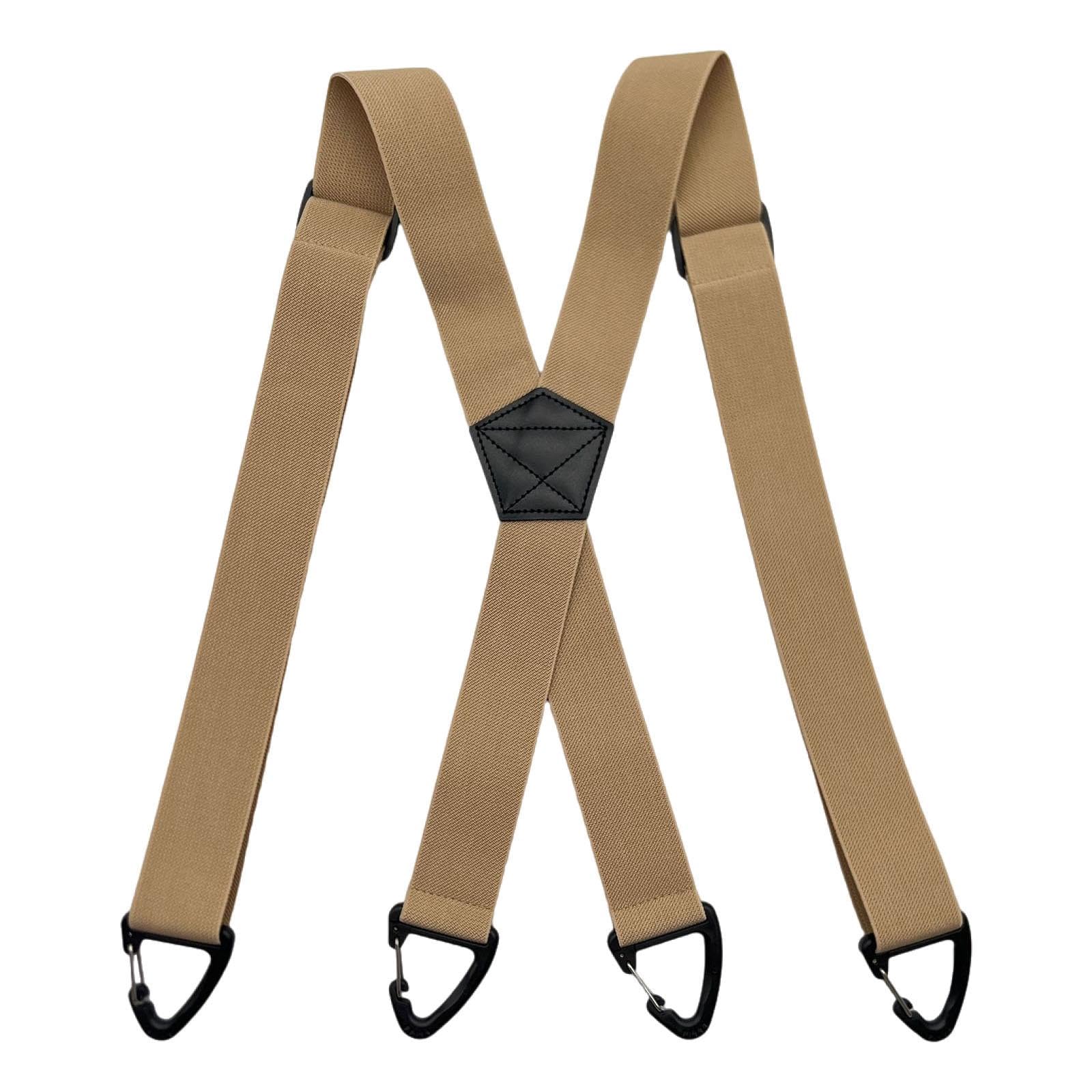 Men's Suspender Sturdy Work Suspender Costume Accessories Beige 4 hooks| Adjustable | Elastic | Heavy Duty | Comfortable-picture-56