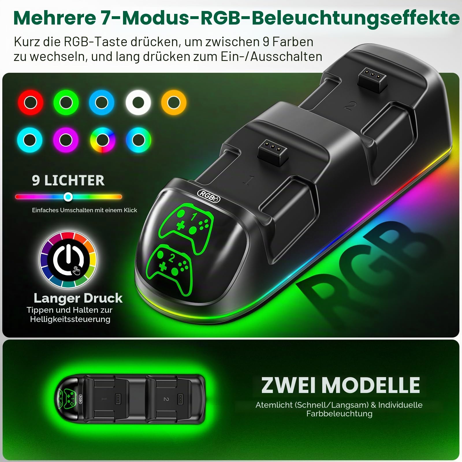 OIVO Xbox Controller Ladestation mit 2X 5580mWh Wiederaufladbaren Akku für Xbox One/Series X/S, Xbox Akku für Controller mit Ladestation
