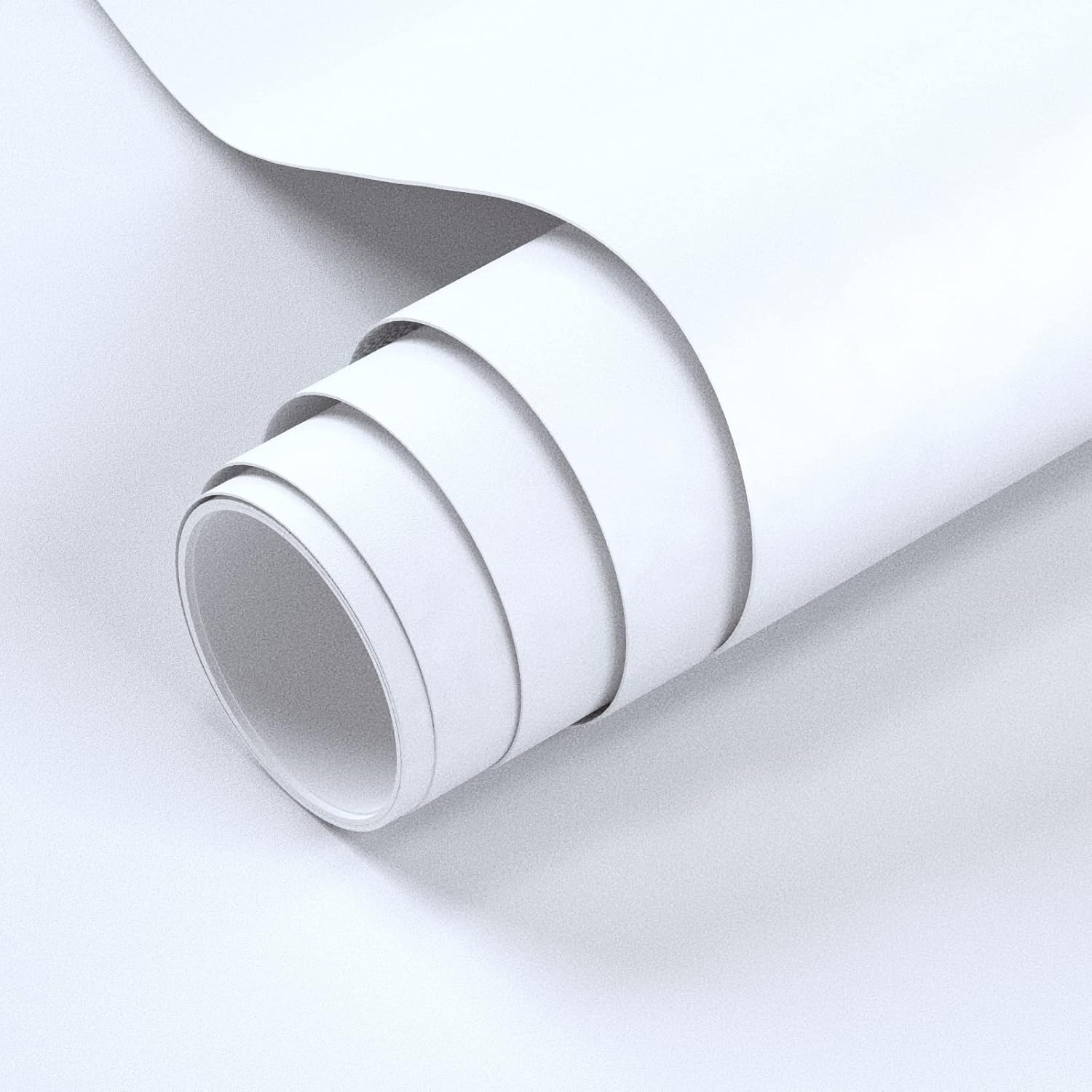 White Contact Paper 23.7 x 393.7 Inches Pure White Peel and Stick Wallpaper Vinyl Adhesive Waterproof Solid Color Wall Paper for Cabinet Shelf Liner Room Walls Covering Decorative