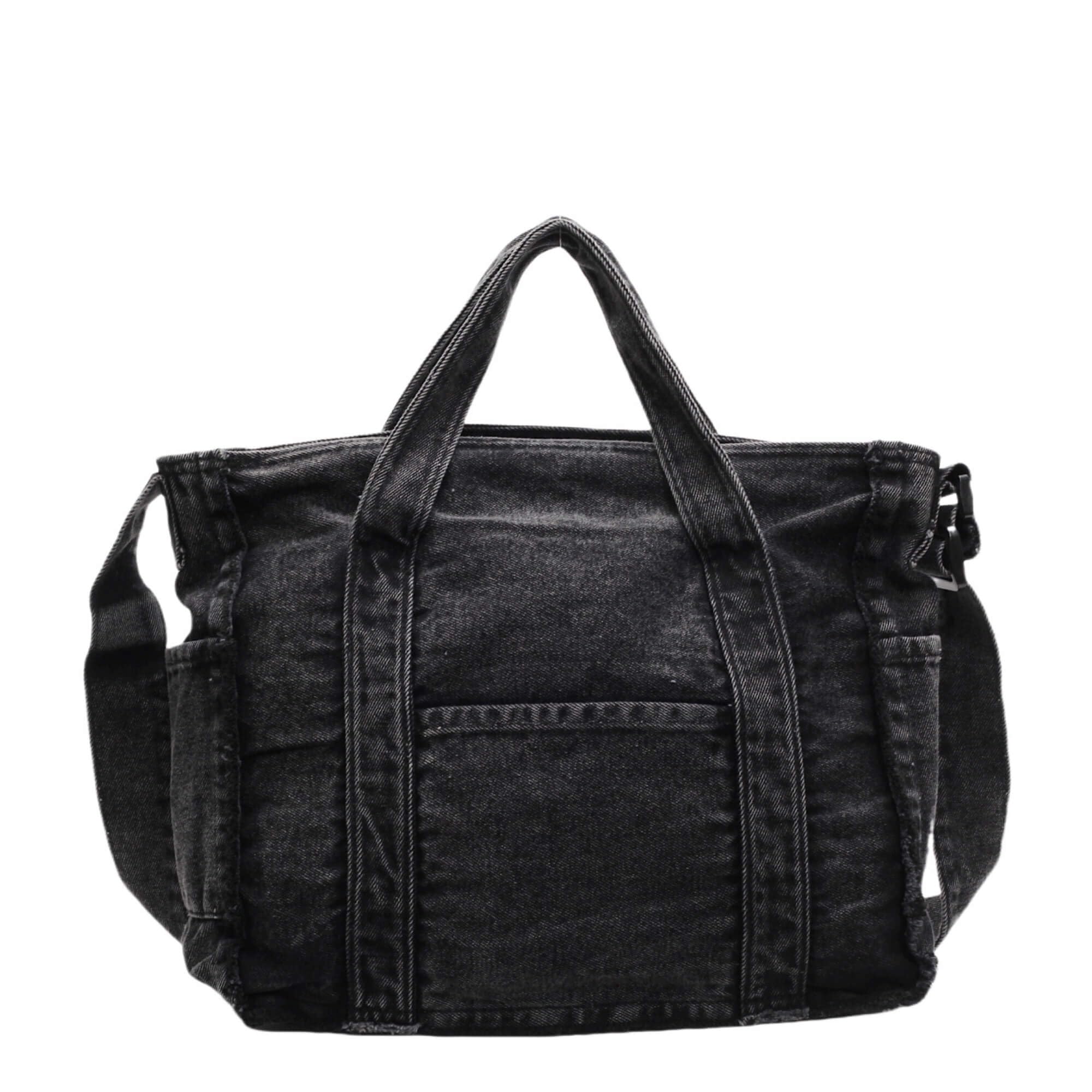 Denim Tote Bag, Large Capacity Crossbody Shoulder Purse for Women, Durable Jean Handbag for Daily Work Shopping