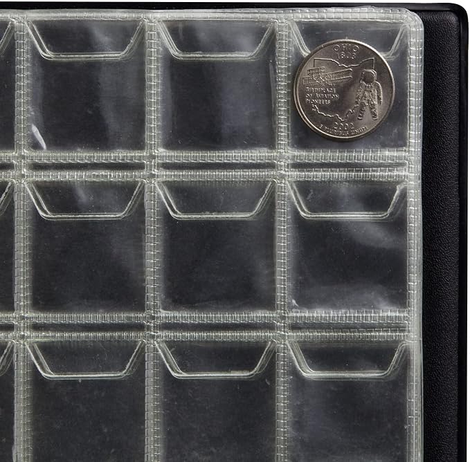Libro organizador para monedas Juvale con 240 bolsillos azul oscuro miniatura 7
