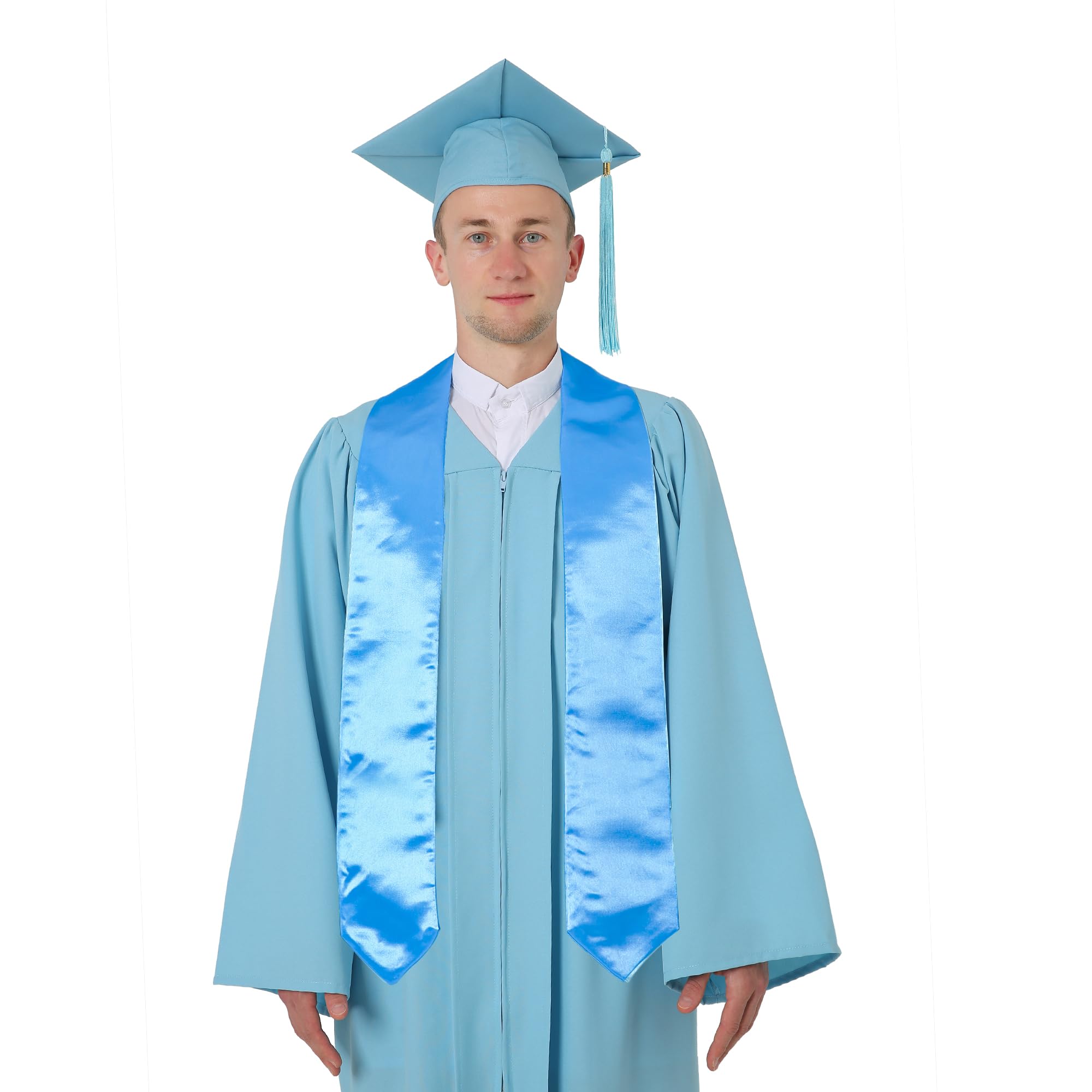 GraduatePro Plain Graduation Stole for Unisex Adults Sash 60/72 Long 16 Colors, Gold, 72