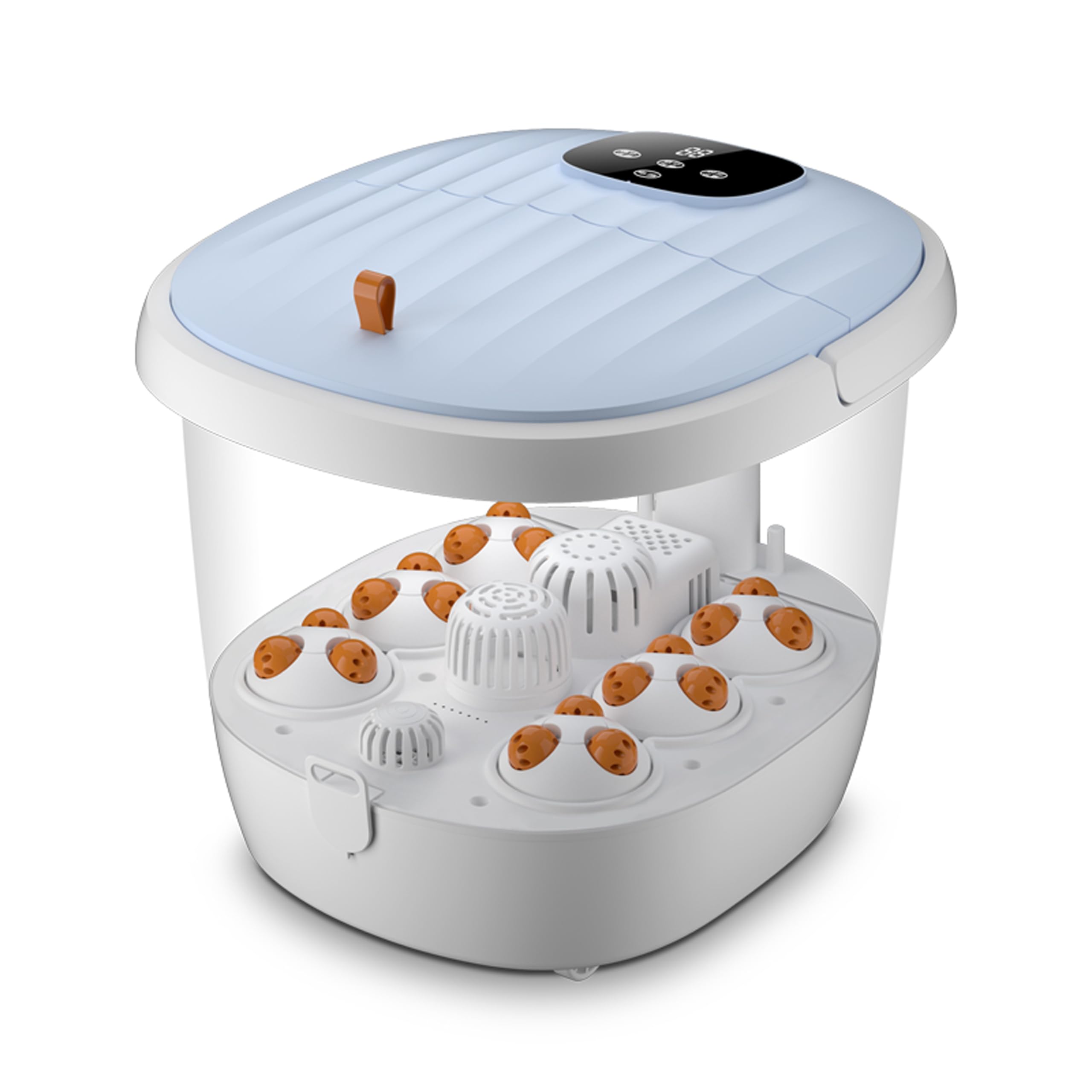 Toshionics Electric Shiatsu Foot Spa Massager LED Display, Temperature Control, Timer, Herbal Soak, All-in-One Relaxation for Home, Pain Relief, Plantar Fasciitis, Blood Circulation, Foot Care