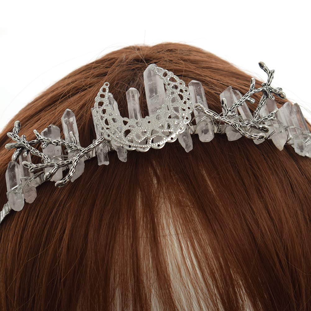 Amazon.com: Raw Crystal Quartz Crown Crossed Clear Crystal 