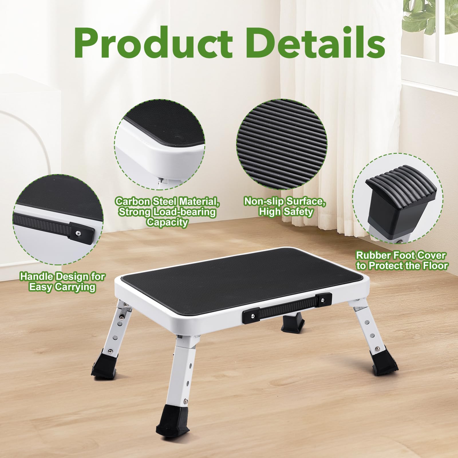 Taburete Plegable Portátil Cocina, Banco Plegable para Hogar y Oficina