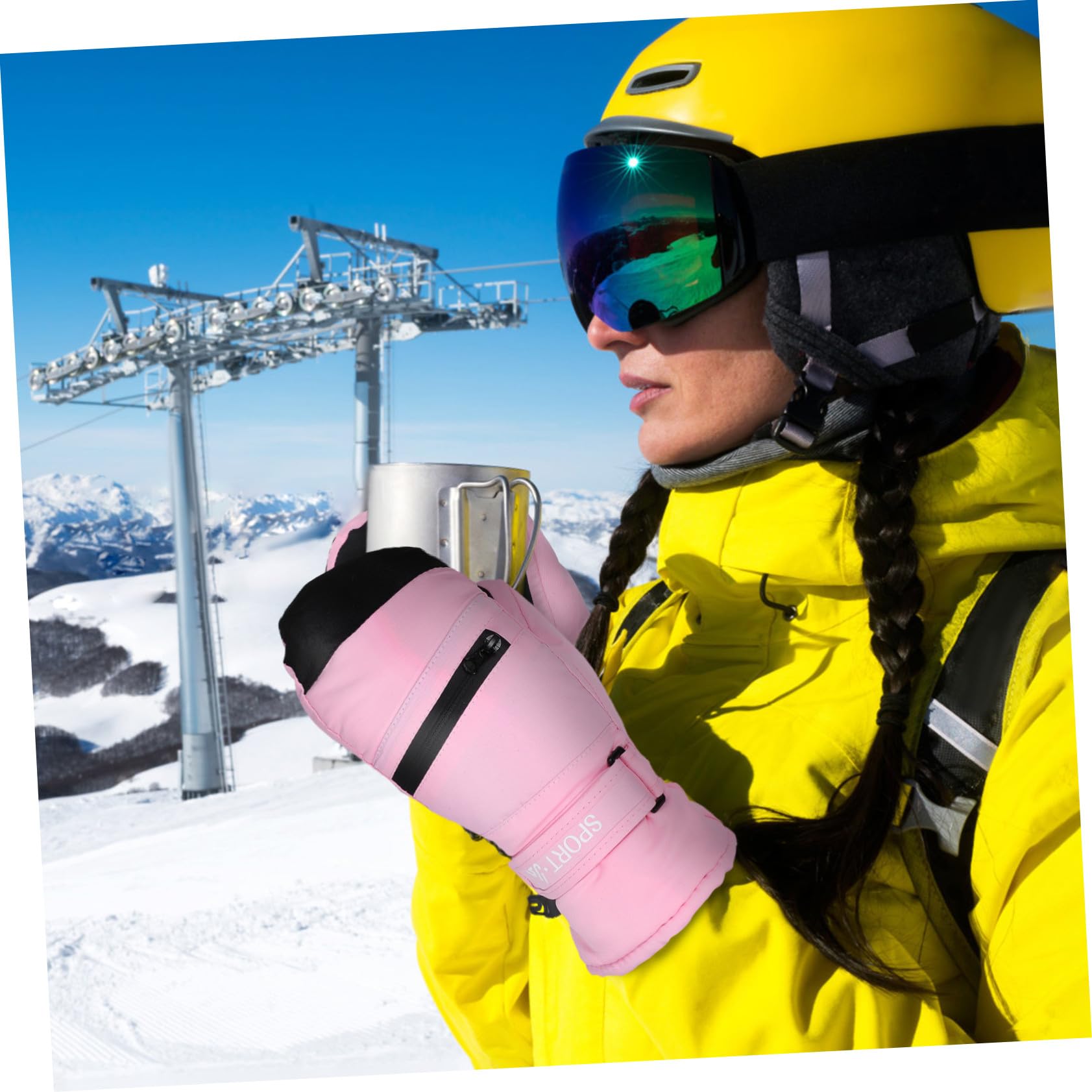 Toyvian Guantes de Invierno para Mujer Impermeables y Térmicos Guantes Cálidos para Actividades Compatibles con Pantalla Táctil Talla para Esquí Snowboard de Perros y Running