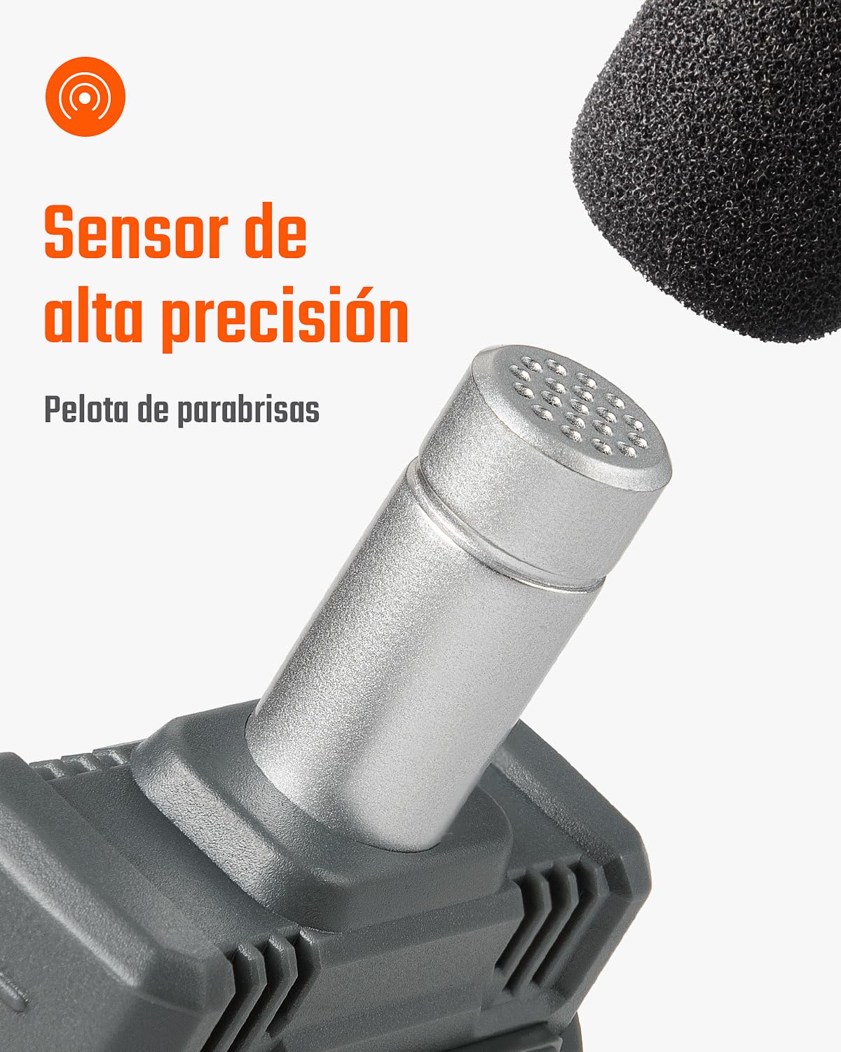 Sonometro, Medidor de decibelios TopTes TS-501A retroiluminación LCD de 2,25 pulgadas, ponderado para A, rango de 30 a 130 dB, vecino ruidoso, valor máximo/mínimo, fábrica - naranja