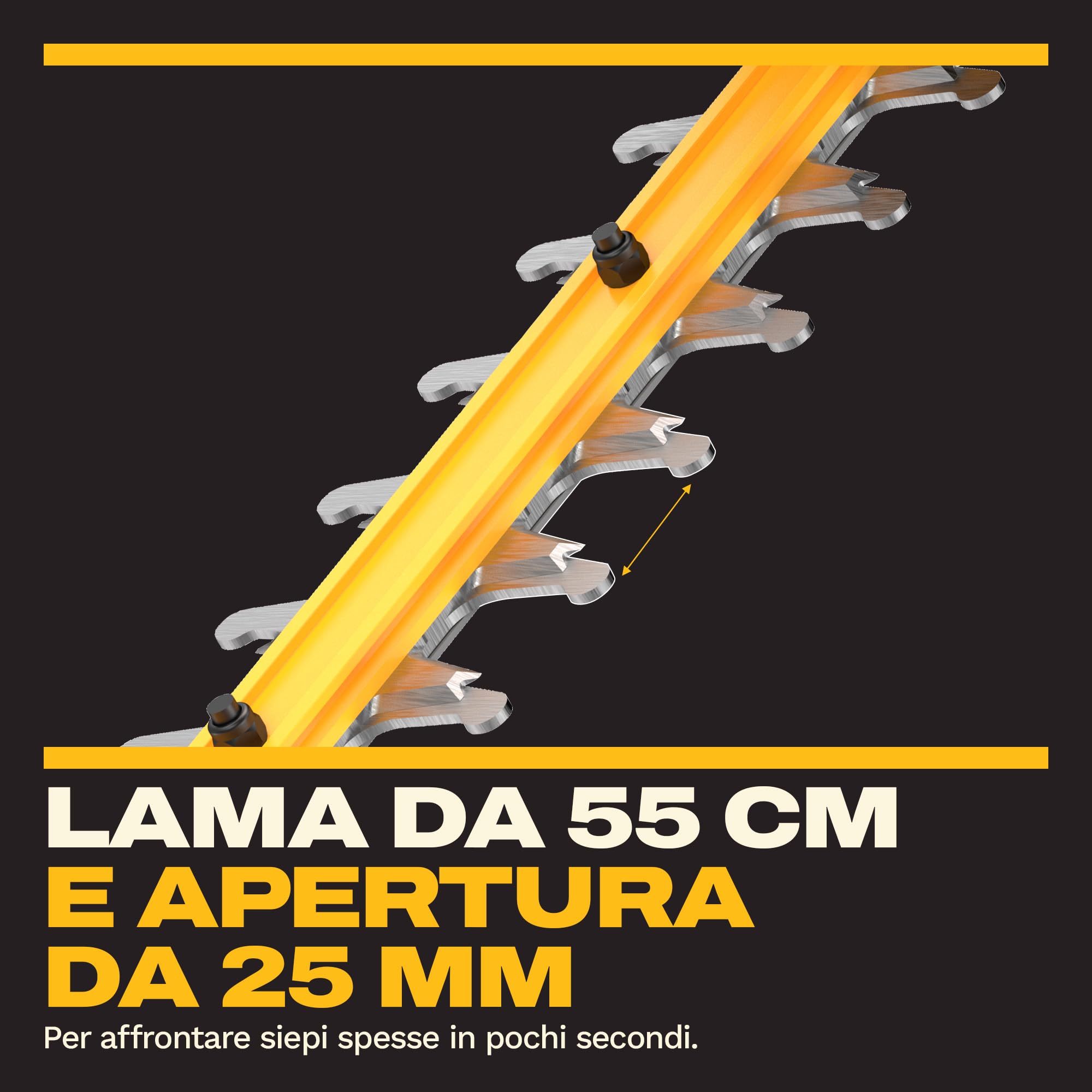 DEWALT 18V XR 55cm 25mm tagliasiepi - solo utensile, DCMHT564N-XJ