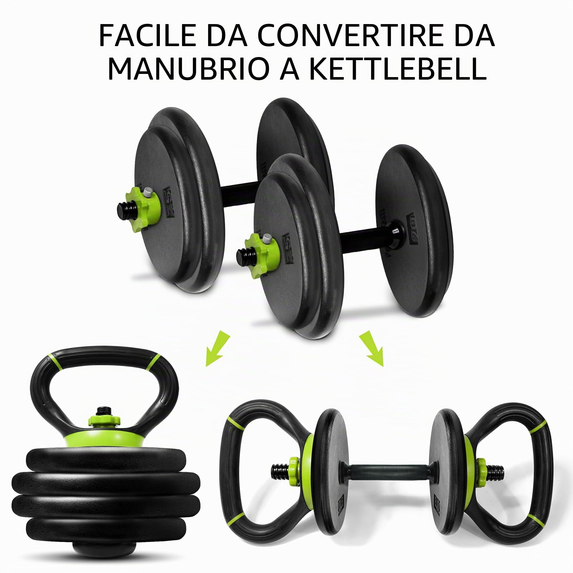 Yes4All Impugnatura regolabile per Kettlebell, convertitore di piastre di peso