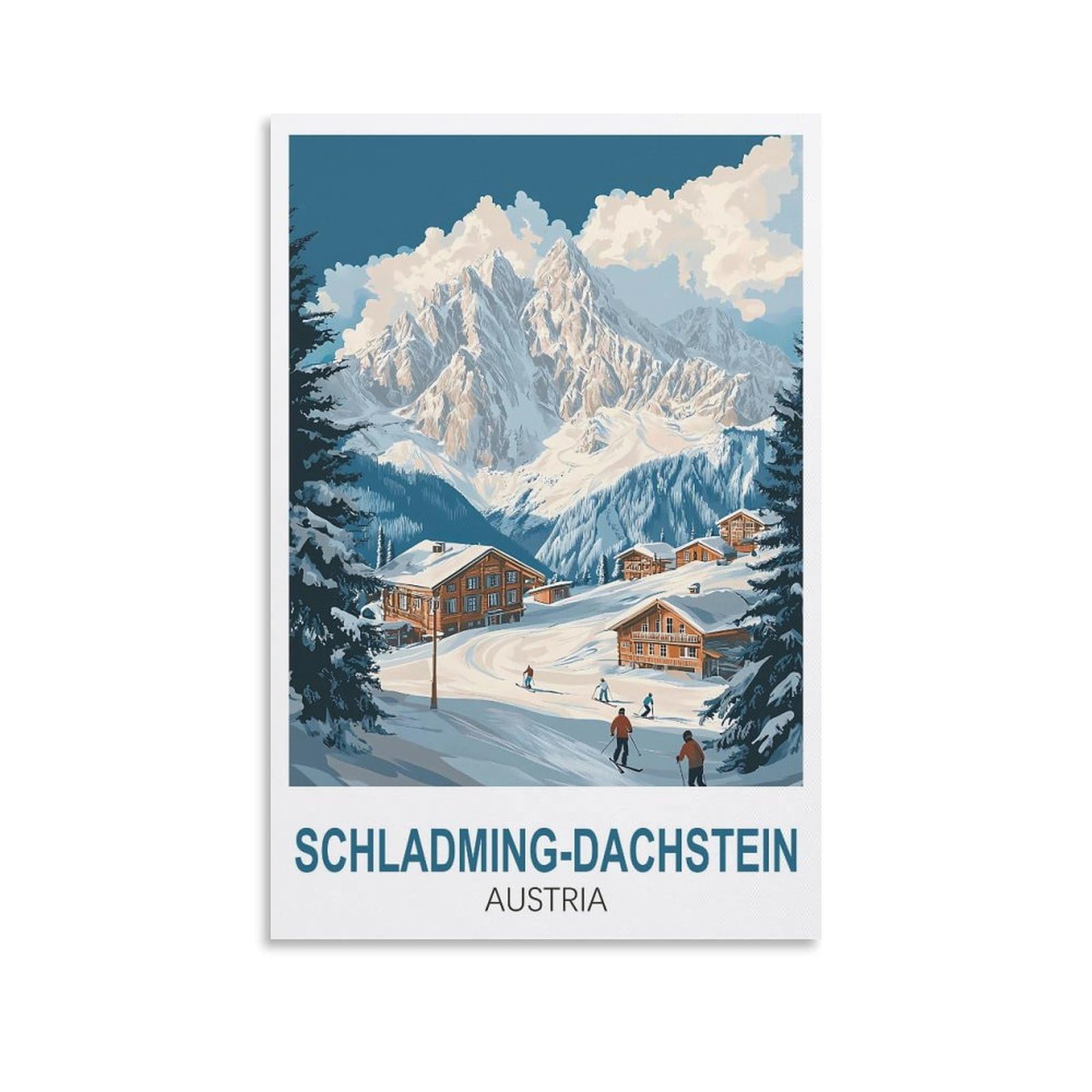 CLFMHNAS Schladming-dachstein Austria Vintage Travel Posters 24x36inch(60x90cm) Canvas Wall Art Prints