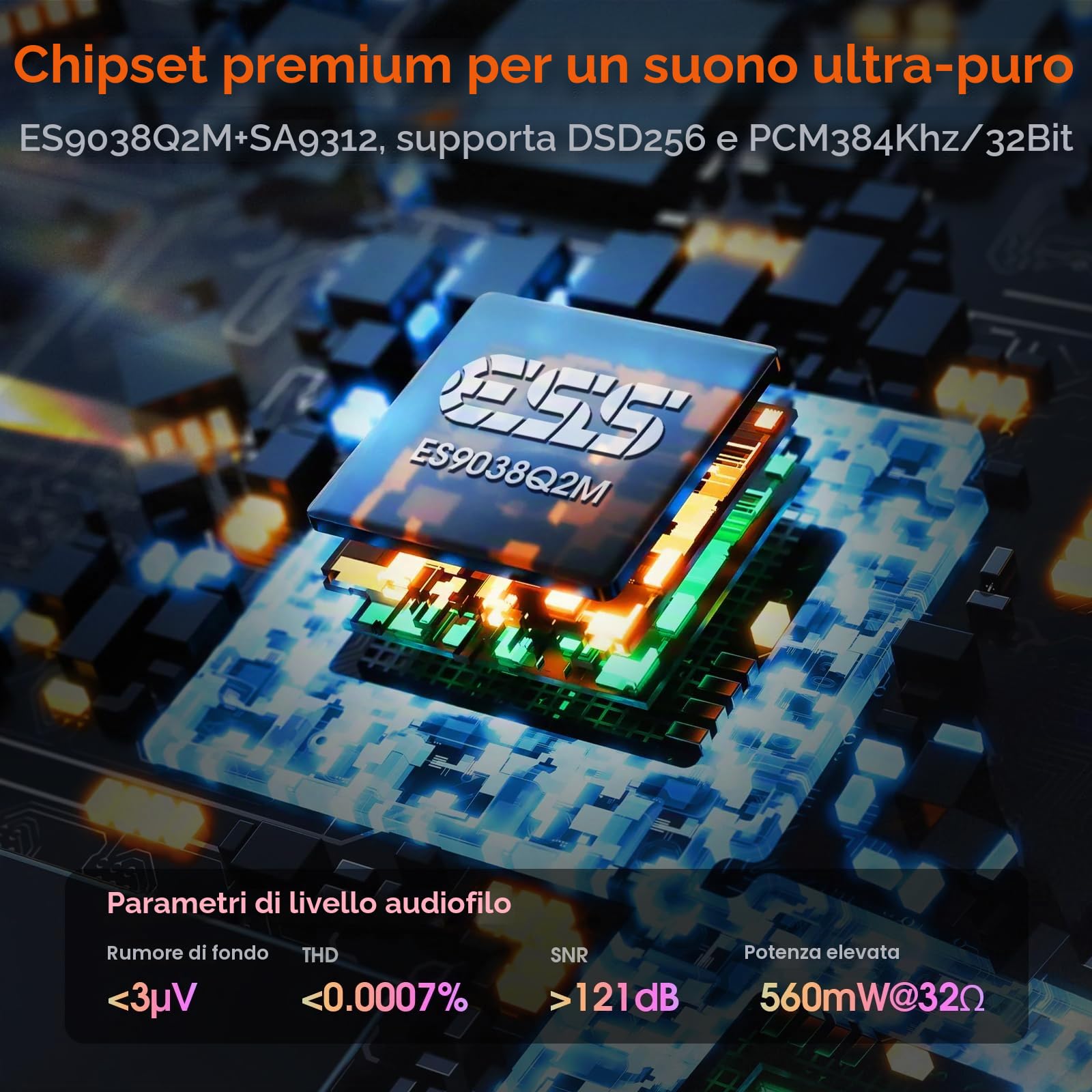 Douk Audio K5 PC DAC - Amplificatore per cuffie con USB e ingresso ottico DSD256 per amplificatore, altoparlante, Mac, computer
