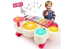 5-in-1 Baby Musical Toys: Piano, Xylophone, Drum, & More