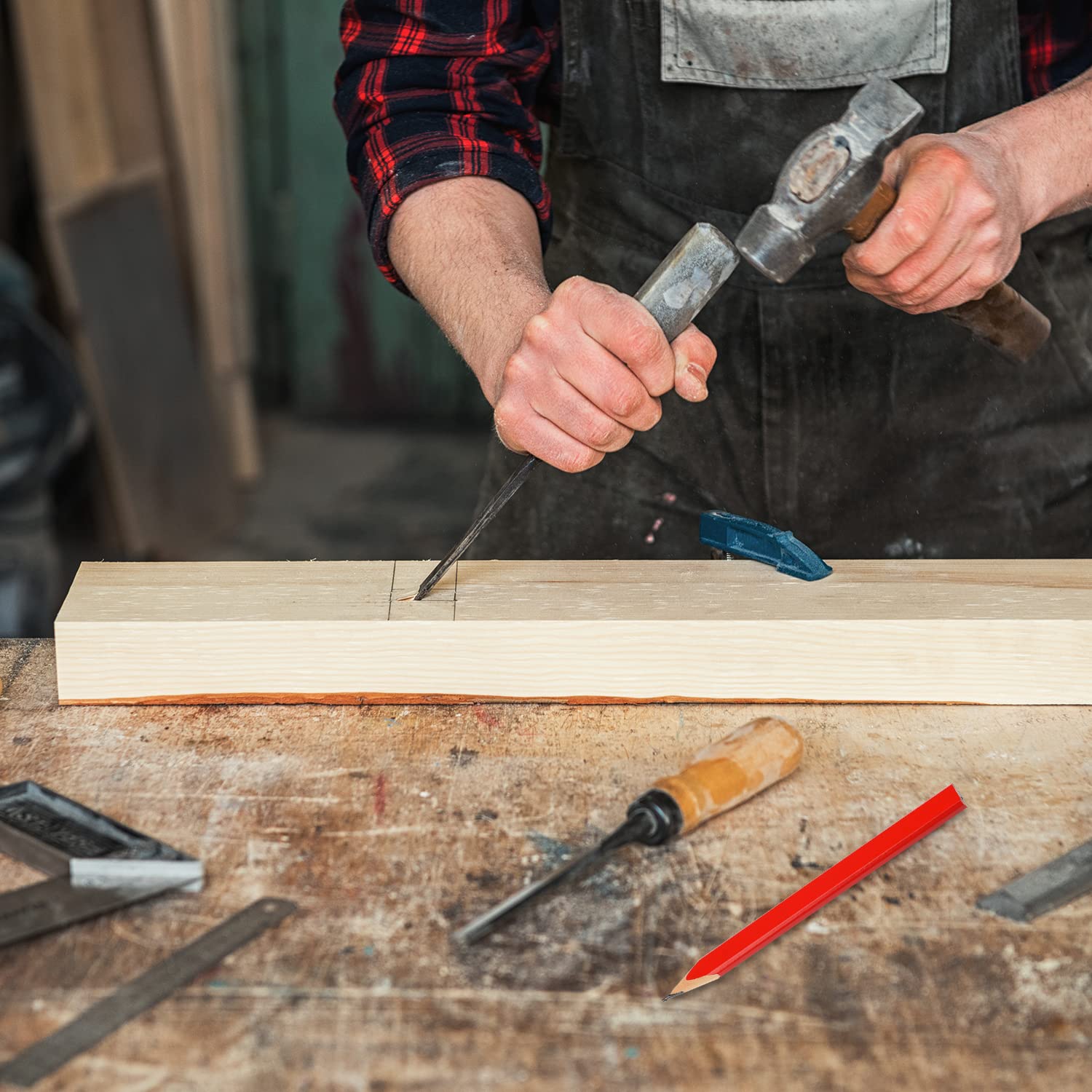 Set Matite Da Cantiere Gudalea - 20 Pezzi Con Temperamatita E Coltello, Per Falegnameria E Costruzioni