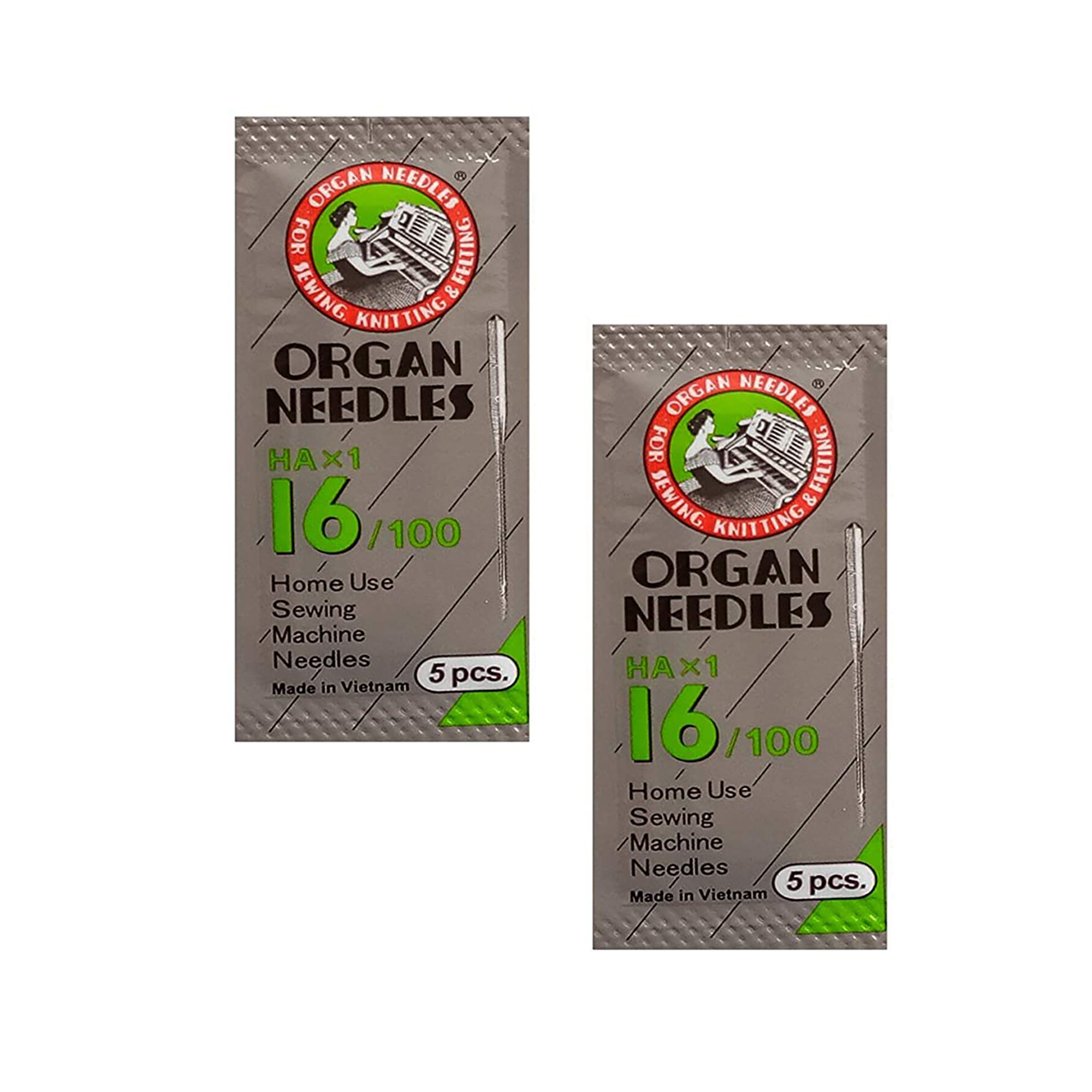 Lucknow Crafts Premium Organ Vardhman Art and Craft Stainless Steel Needles | Size 16 | HAx1-16/100 | Set of 5 Needles | Home Use Sewing Machine Needle (2)