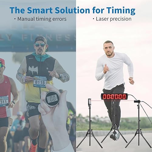 Miniatura 3 de Temporizador láser con cable interior para entrenamiento, cronómetro LED, cronómetro de carreras, temporizador de carreras, pista de patinaje y