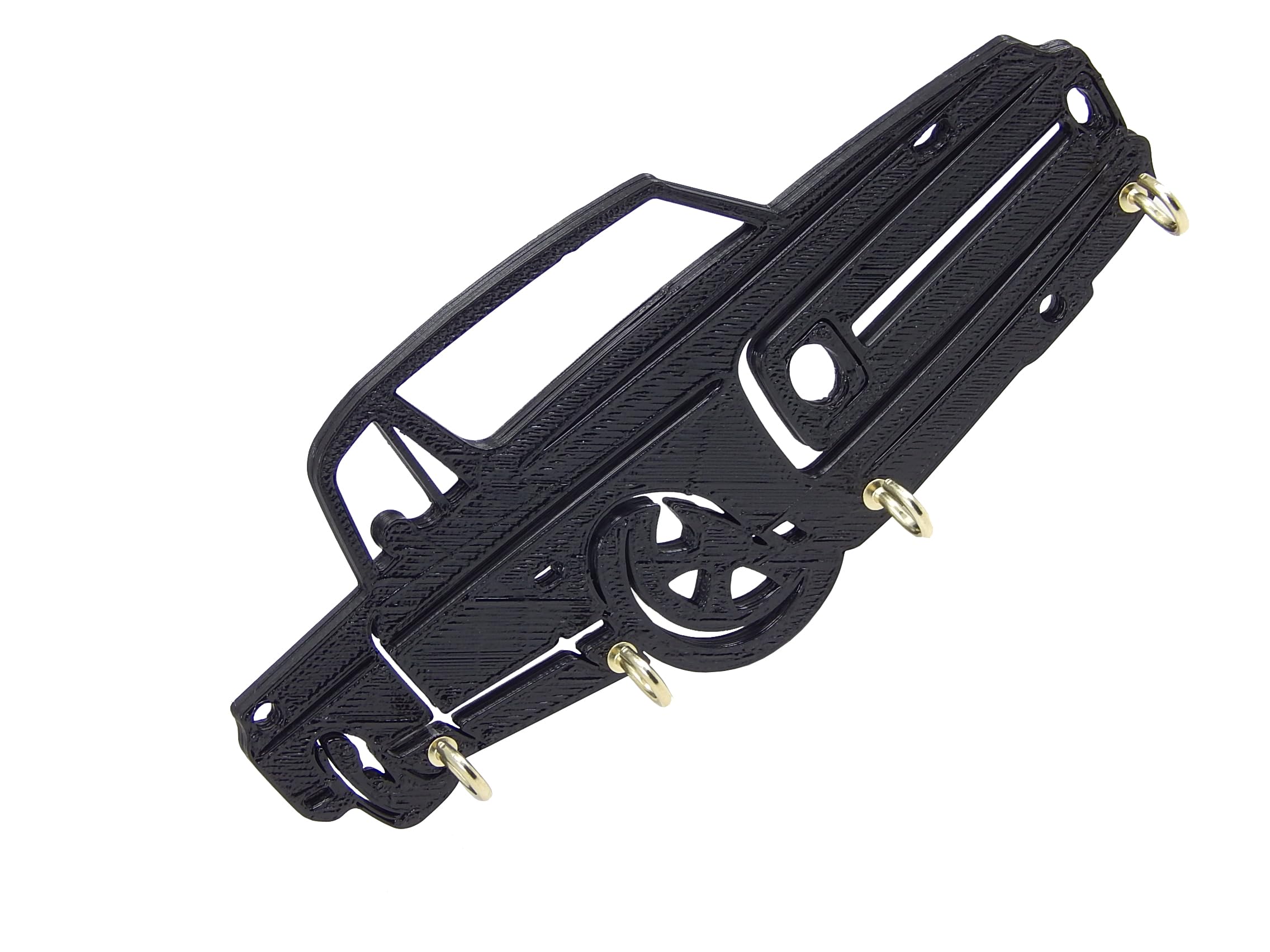 Generic ABS Plastic Key Holder Rack with 4 Hooks, Black, 6