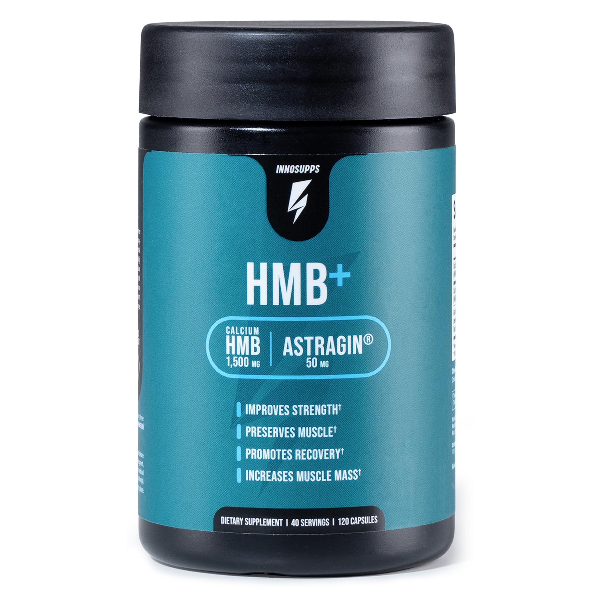 InnoSupps HMB+ | 1500mg HMB (Beta-Hydroxy Methylbutyrate) & 50mg Astragin | Enhanced Absorption, Preserves Muscle, Promotes Recovery, Increase Lean Muscle Mass | Gluten Free - 150 Veggie Capsules
