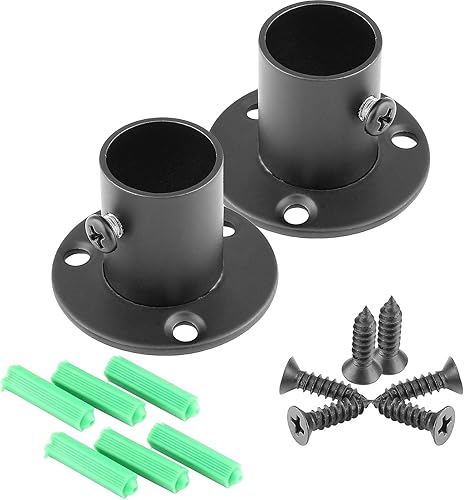 Miniatura 2 de Jiozermi Soportes de barra de cortina de acero inoxidable, paquete de 4 soportes duraderos de 1 pulgada para barra de cortina de armario, soporte