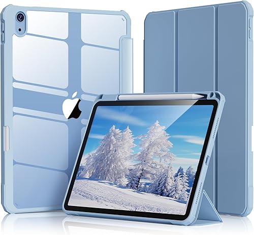 Miniatura 18 de Kenke - Funda para iPad 11/10ª generación con portalápices 11/10.9 pulgadas 2025 A16/2022, carcasa trasera transparente de acrílico PC duro y borde