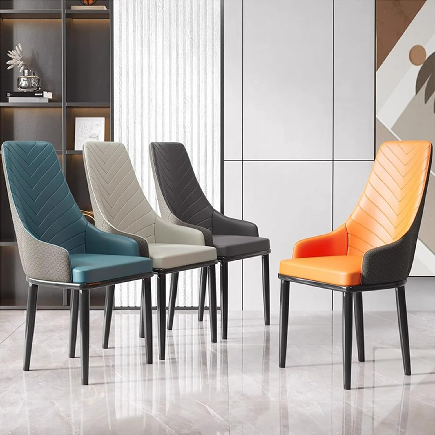 Modern Dining Chairs Set of 2/4/6, Kitchen Dining Room Chairs, Dining Room Chairs Makeup Vanity Chair with Back for Kitchen Dining Room,A,4pcs
