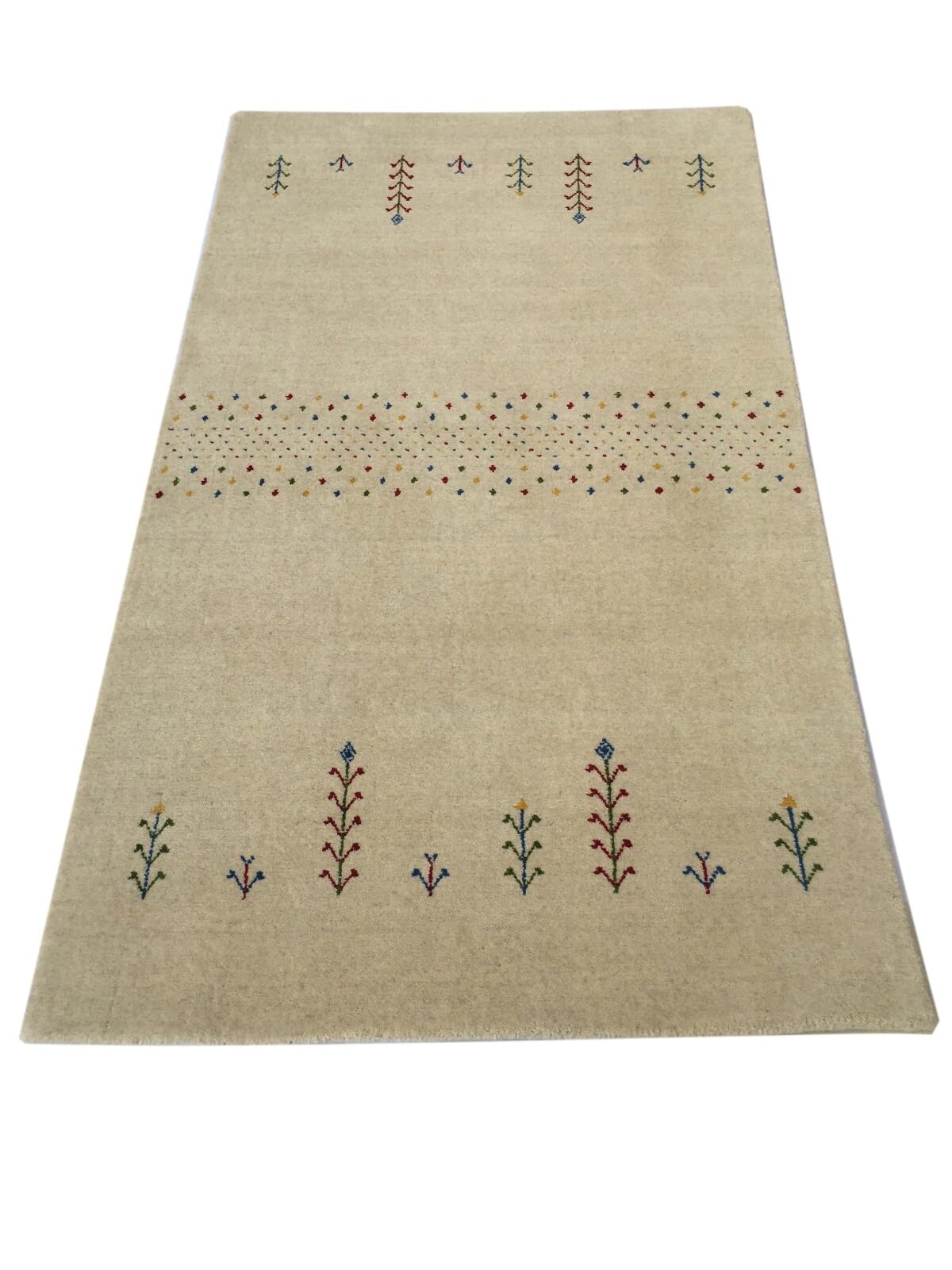 AC3 Wollteppich Gold 200 x 300 cm 100% Wolle handgewebt