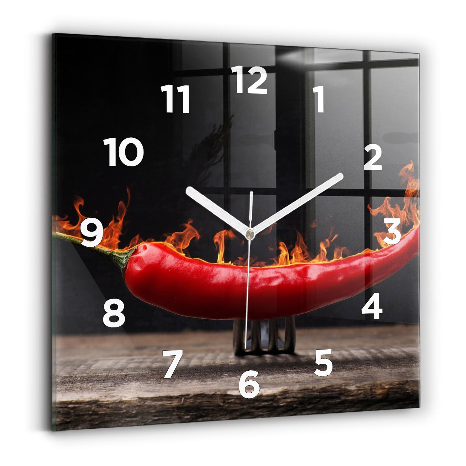 Horloge murale carrée 30x30 cm à mécanisme silencieux Wallfluent