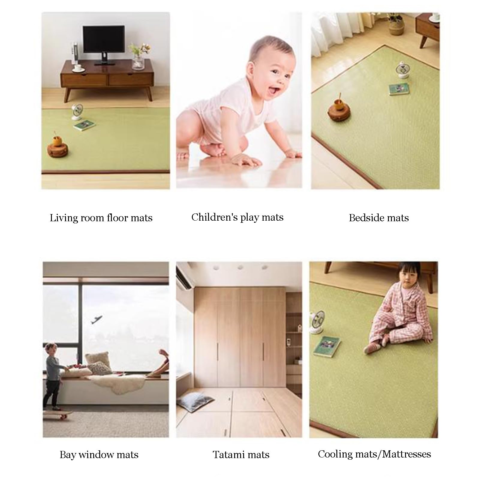 Tatami - Tapis de sol antidérapant et respirant - Tapis d'intérieur pour salon et chambre à coucher - Idéal pour ramper et jouer