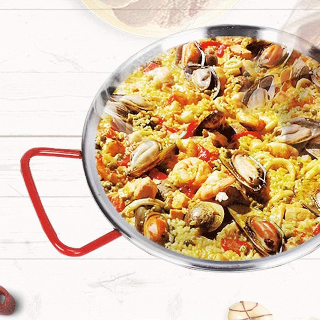 HBJWOV Pan，Seafood Rice Pot Ear Flat Stainless Steel Korean Fried Chicken Dish Fries Chicken Nuggets Cheese Risotto Pan
