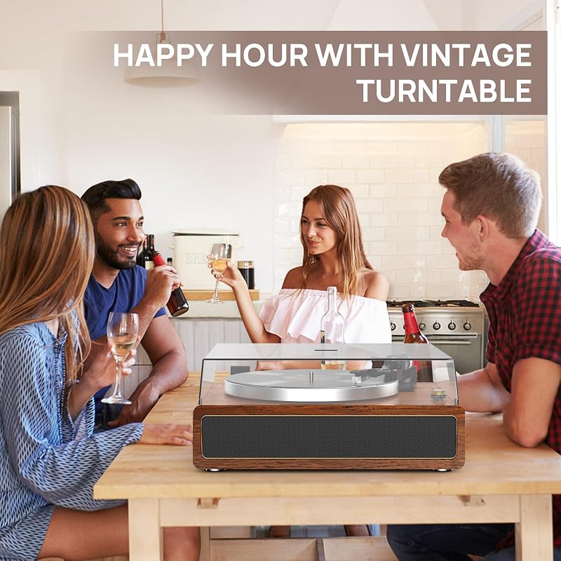 Retrolife Bakelit Lemezjátszó Bluetooth Hangszóróval Sárga/Barna